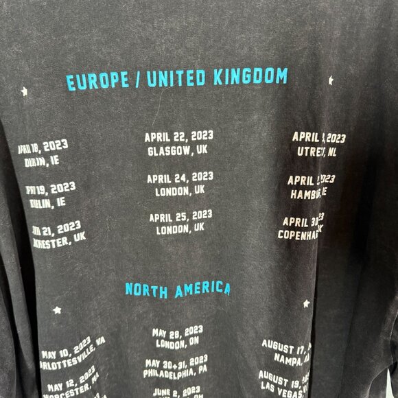 Zach Bryan Short Sleeve T-Shirt Burn Burn Burn Tour Size XXL 2XL Black Acid Wash - Picture 8 of 9